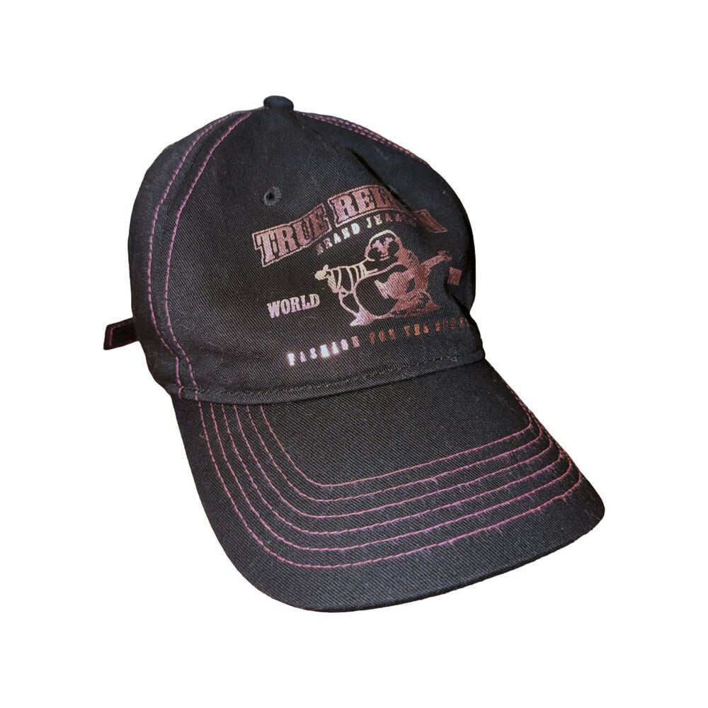 true religion black trucker hat